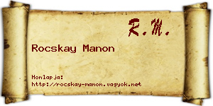Rocskay Manon névjegykártya